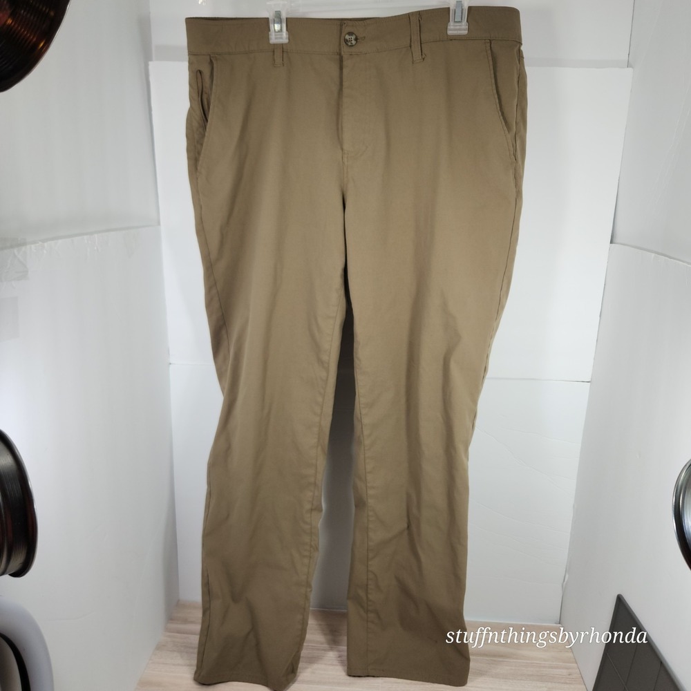 Weatherproof Mens Golf Stretch Pants 40x32 Khaki Straight‎ Leg Flat Front